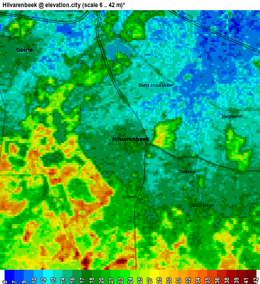 Zoom OUT 2x Hilvarenbeek, Netherlands elevation map