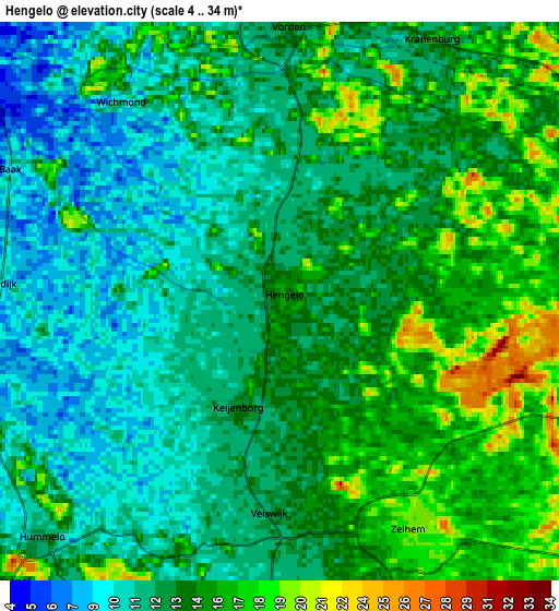 Zoom OUT 2x Hengelo, Netherlands elevation map