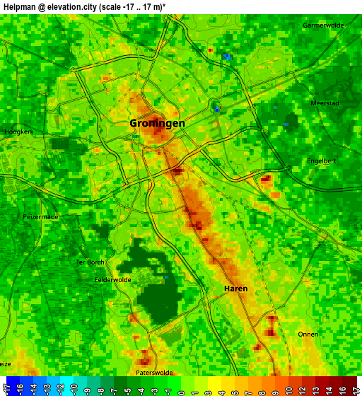 Zoom OUT 2x Helpman, Netherlands elevation map