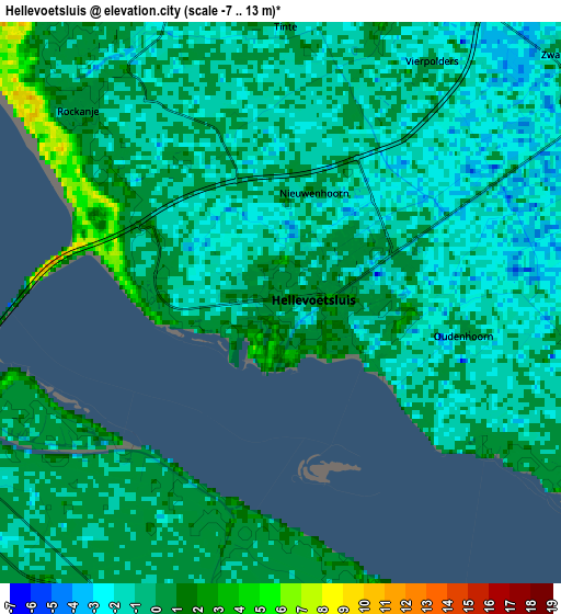 Zoom OUT 2x Hellevoetsluis, Netherlands elevation map