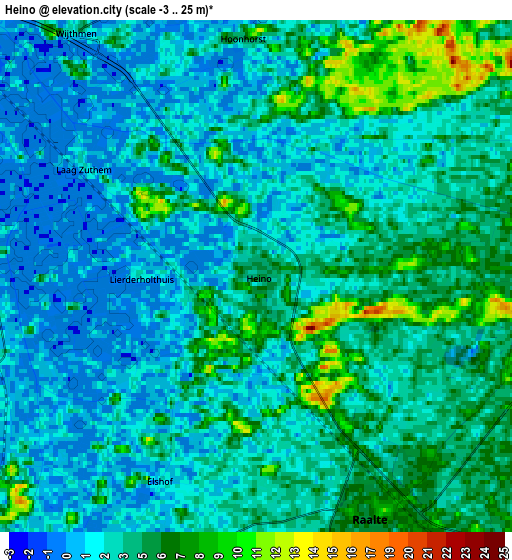 Zoom OUT 2x Heino, Netherlands elevation map