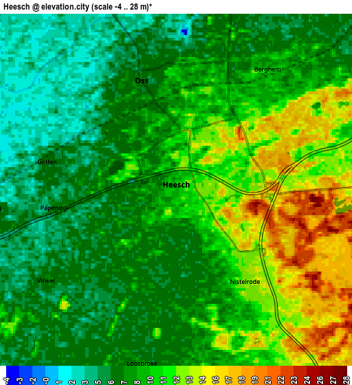 Zoom OUT 2x Heesch, Netherlands elevation map