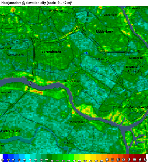 Zoom OUT 2x Heerjansdam, Netherlands elevation map