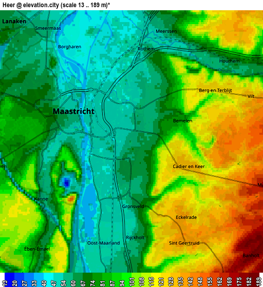 Zoom OUT 2x Heer, Netherlands elevation map