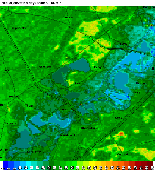 Zoom OUT 2x Heel, Netherlands elevation map