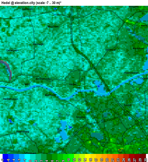 Zoom OUT 2x Hedel, Netherlands elevation map