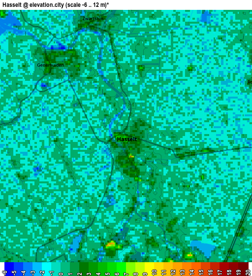 Zoom OUT 2x Hasselt, Netherlands elevation map