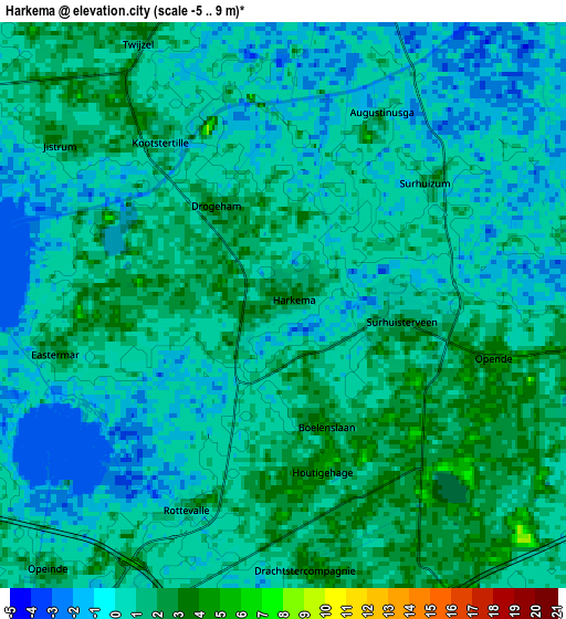 Zoom OUT 2x Harkema, Netherlands elevation map