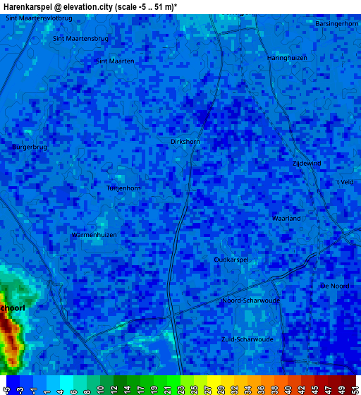 Zoom OUT 2x Harenkarspel, Netherlands elevation map