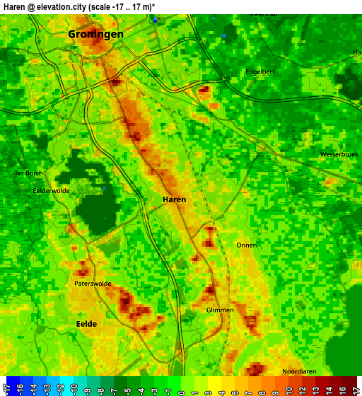 Zoom OUT 2x Haren, Netherlands elevation map