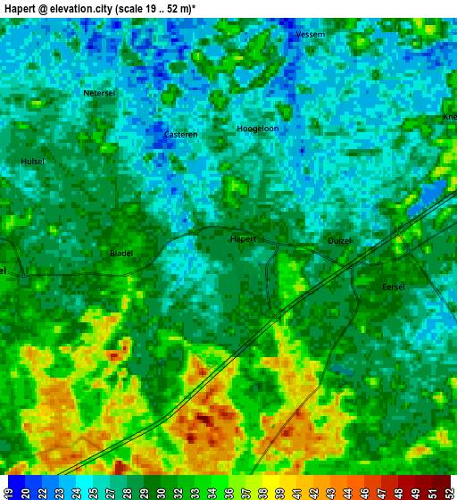 Zoom OUT 2x Hapert, Netherlands elevation map