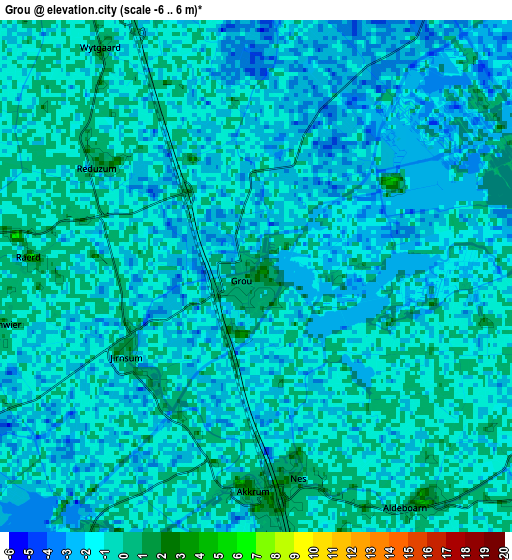 Zoom OUT 2x Grou, Netherlands elevation map