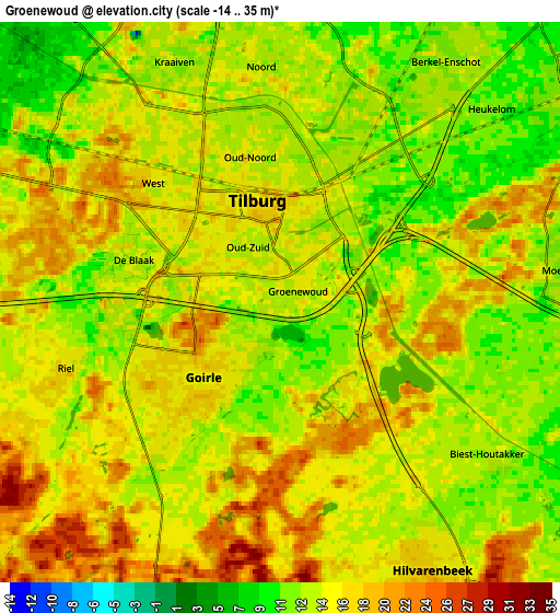 Zoom OUT 2x Groenewoud, Netherlands elevation map