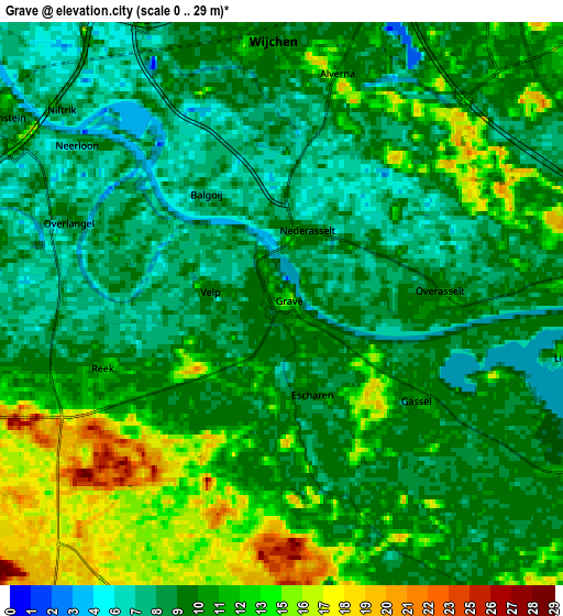 Zoom OUT 2x Grave, Netherlands elevation map