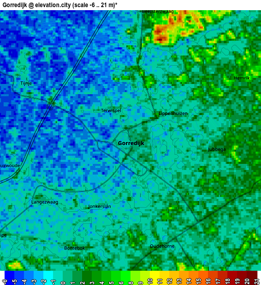 Zoom OUT 2x Gorredijk, Netherlands elevation map