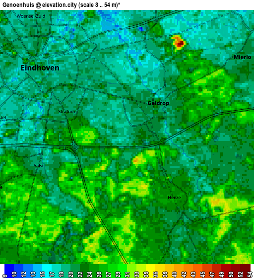 Zoom OUT 2x Genoenhuis, Netherlands elevation map