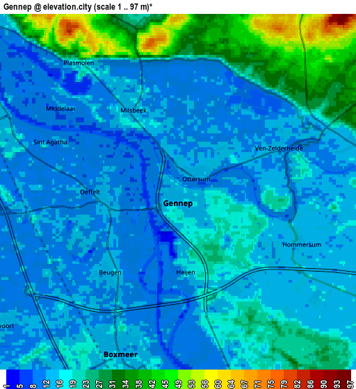 Zoom OUT 2x Gennep, Netherlands elevation map