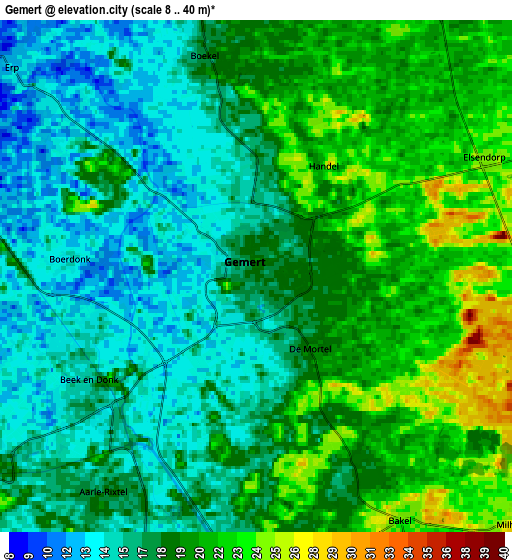 Zoom OUT 2x Gemert, Netherlands elevation map