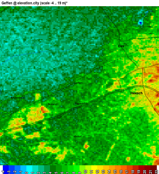 Zoom OUT 2x Geffen, Netherlands elevation map