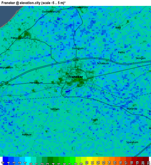 Zoom OUT 2x Franeker, Netherlands elevation map