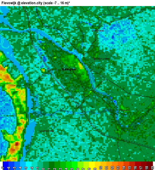 Zoom OUT 2x Flevowijk, Netherlands elevation map