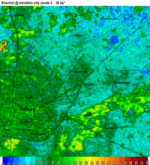 Zoom OUT 2x Enschot, Netherlands elevation map