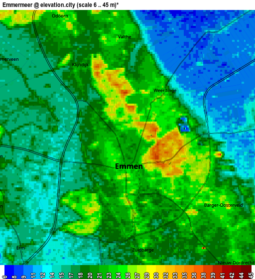 Zoom OUT 2x Emmermeer, Netherlands elevation map