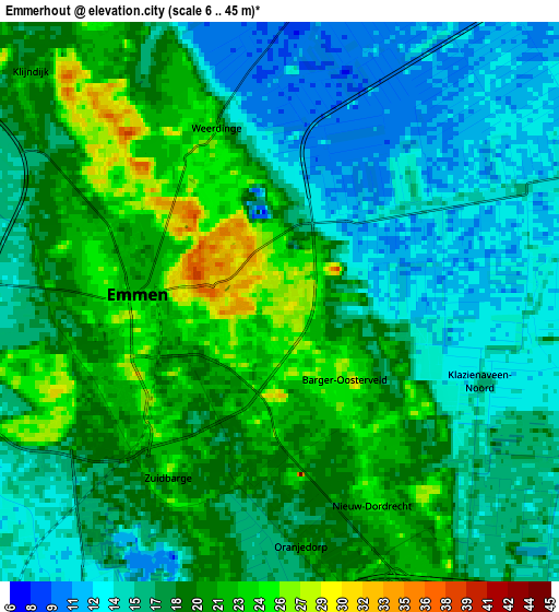 Zoom OUT 2x Emmerhout, Netherlands elevation map
