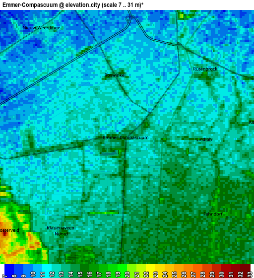 Zoom OUT 2x Emmer-Compascuum, Netherlands elevation map