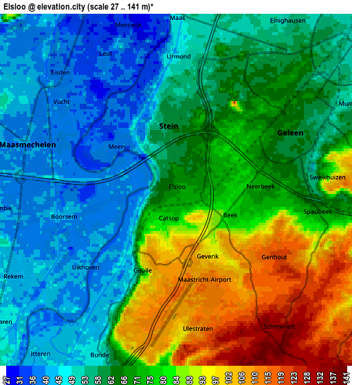 Zoom OUT 2x Elsloo, Netherlands elevation map