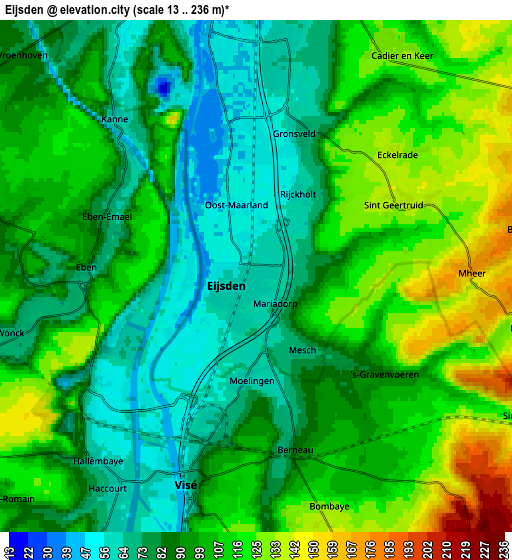 Zoom OUT 2x Eijsden, Netherlands elevation map