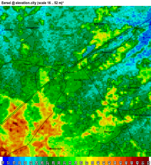 Zoom OUT 2x Eersel, Netherlands elevation map