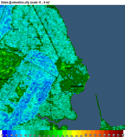 Zoom OUT 2x Edam, Netherlands elevation map