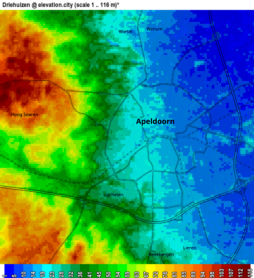 Zoom OUT 2x Driehuizen, Netherlands elevation map