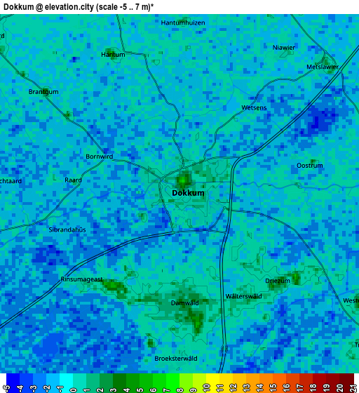 Zoom OUT 2x Dokkum, Netherlands elevation map