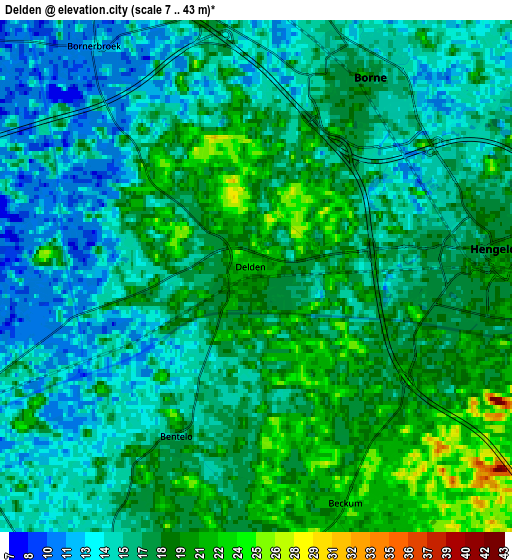 Zoom OUT 2x Delden, Netherlands elevation map