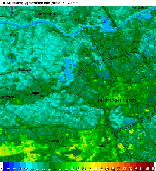 Zoom OUT 2x De Kruiskamp, Netherlands elevation map