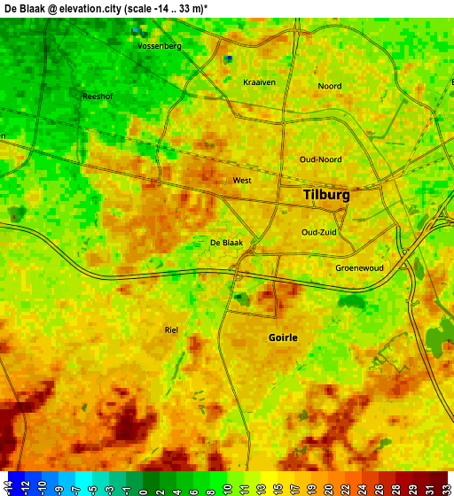 Zoom OUT 2x De Blaak, Netherlands elevation map