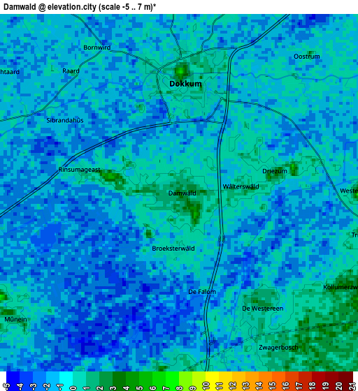Zoom OUT 2x Damwâld, Netherlands elevation map