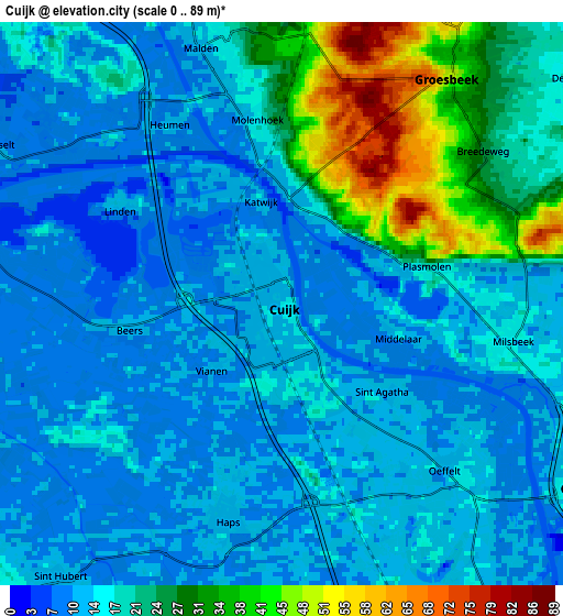 Zoom OUT 2x Cuijk, Netherlands elevation map