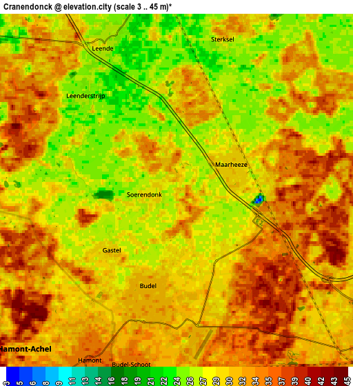 Zoom OUT 2x Cranendonck, Netherlands elevation map