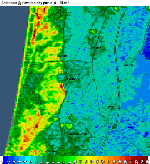 Zoom OUT 2x Castricum, Netherlands elevation map
