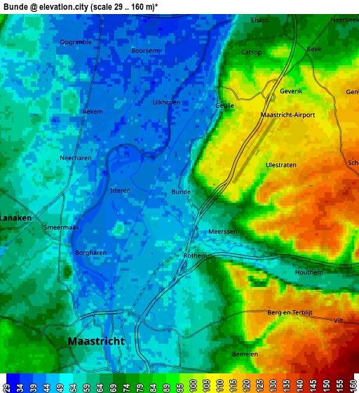 Zoom OUT 2x Bunde, Netherlands elevation map