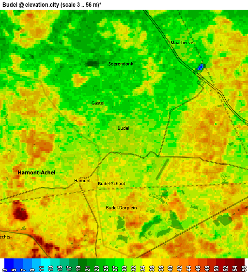 Zoom OUT 2x Budel, Netherlands elevation map