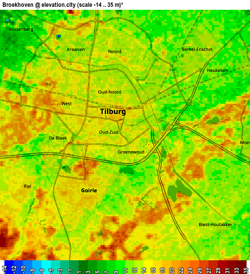 Zoom OUT 2x Broekhoven, Netherlands elevation map