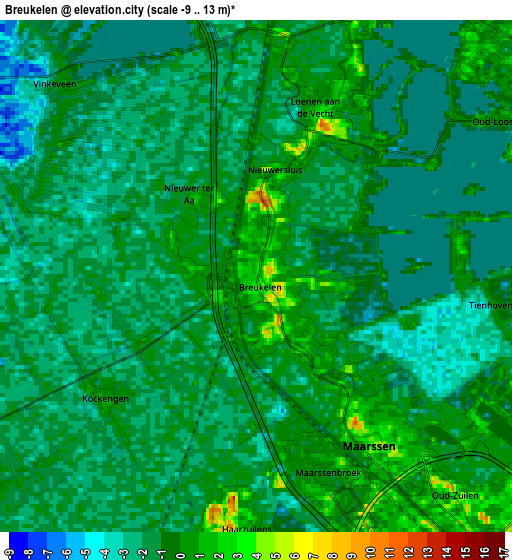 Zoom OUT 2x Breukelen, Netherlands elevation map