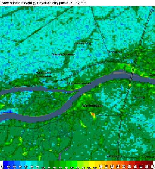 Zoom OUT 2x Boven-Hardinxveld, Netherlands elevation map