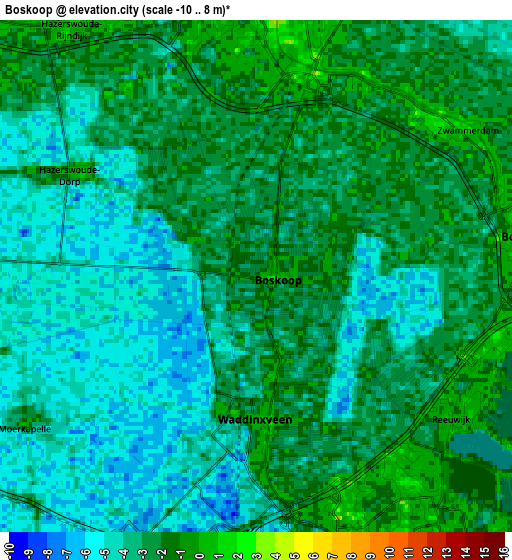 Zoom OUT 2x Boskoop, Netherlands elevation map