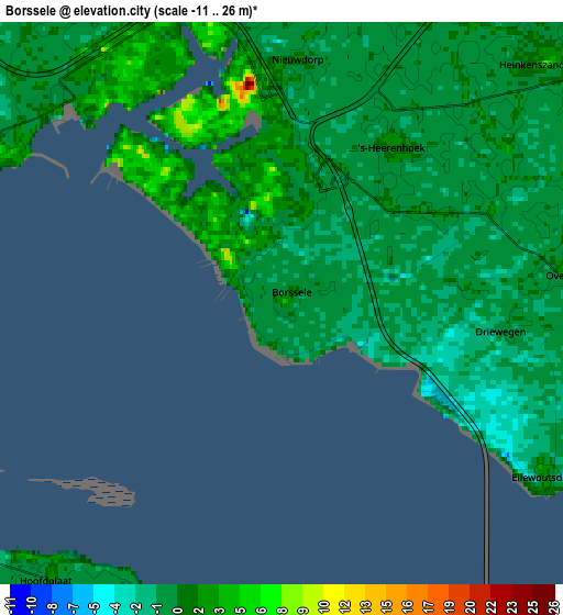 Zoom OUT 2x Borssele, Netherlands elevation map