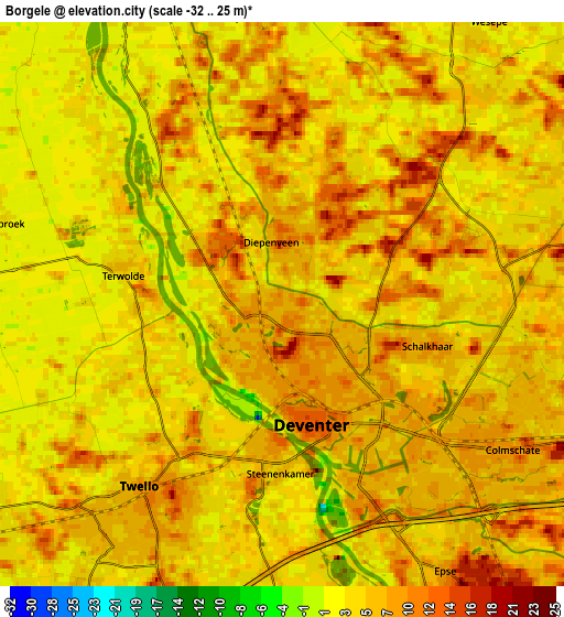 Zoom OUT 2x Borgele, Netherlands elevation map